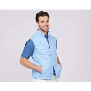 Turtleson Mens Quilted Fusion Vest-Luxe Blue-Size Large